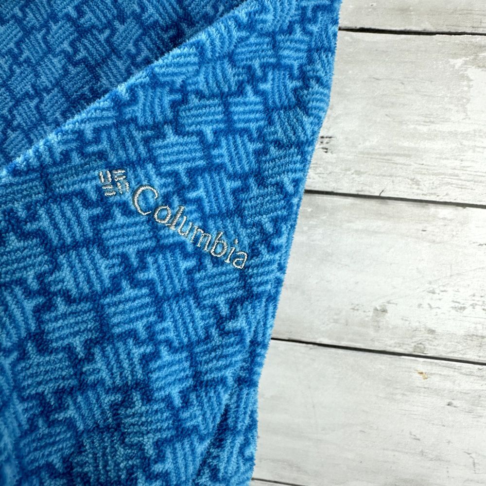 Columbia Womens Medium 1/4 Zip‎ blue lightweight geometric - Picture 3 of 8